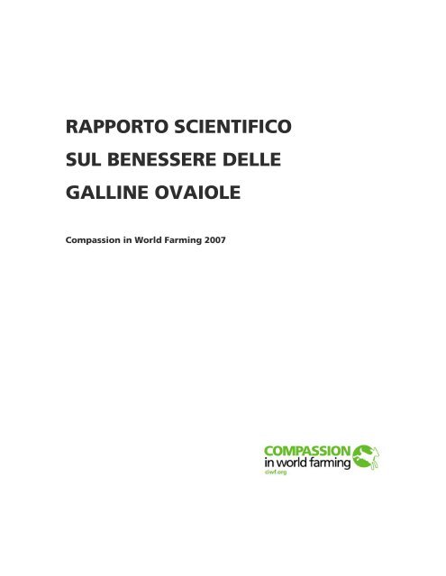 RAPPORTO SCIENTIFICO - Compassion in World Farming