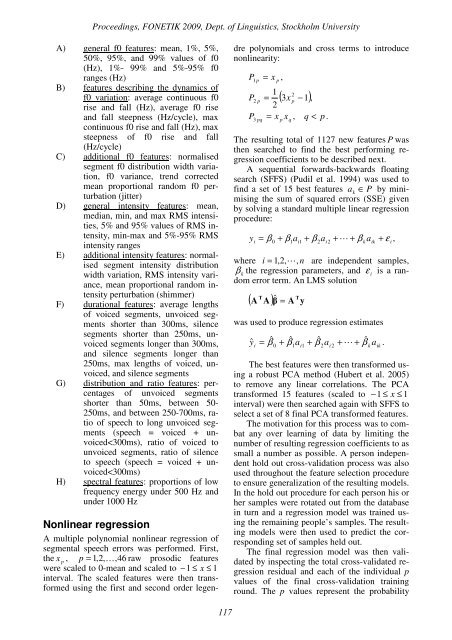 Proceedings Fonetik 2009 - Institutionen för lingvistik