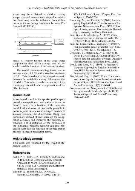 Proceedings Fonetik 2009 - Institutionen för lingvistik