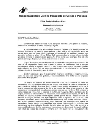 Responsabilidade Civil no transporte de Coisas e ... - BuscaLegis