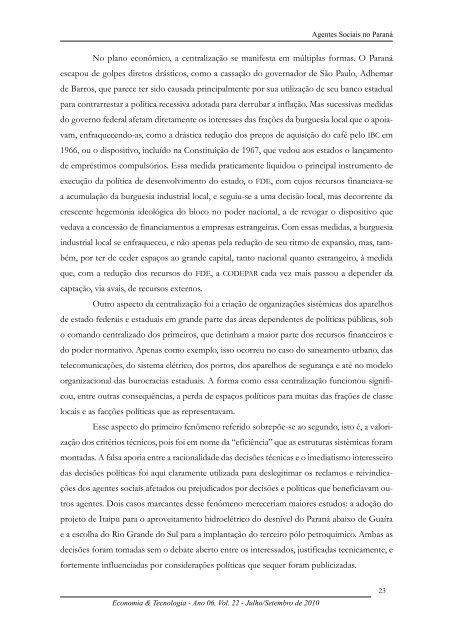 Revista Economia & Tecnologia - Universidade Federal do ParanÃ¡