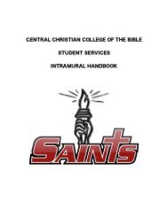 Handbook - Central Christian College of the Bible