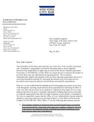 Letter to Chief Judge Lippman regarding the definition of pro bono ...