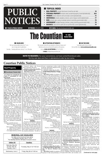 public notices - Missouri Lawyers Media