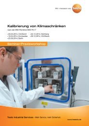 Kalibrierung von KlimaschrÃ¤nken - Testo Industrial Services GmbH