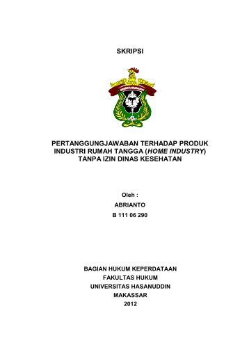 skripsi pertanggungjawaban terhadap produk industri rumah tangga