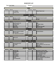 inventory list - Ship Harbor Yacht Charters