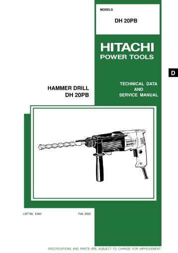 hammer drill dh 20pb - Hitachi