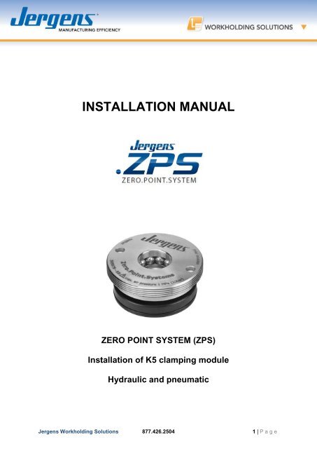 INSTALLATION MANUAL - Jergens Inc.