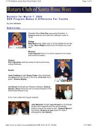 Last Week's Bulletin - Rotary Club of Santa Rosa West