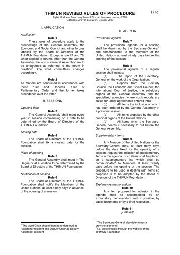 THIMUN REVISED RULES OF PROCEDURE - Munish.nl