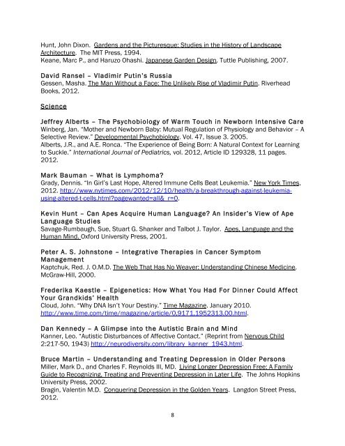 2013 Mini University Suggested Reading List - Indiana University ...