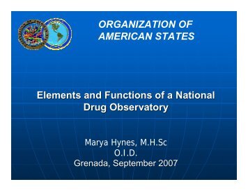 Elements and Functions of a National Observatory on Drugs - cicad ...
