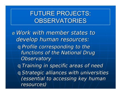 Elements and Functions of a National Observatory on Drugs - cicad ...