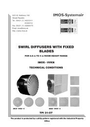 Swirl diffusers with fixed blades 31-07 - IMOS-Systemair sro