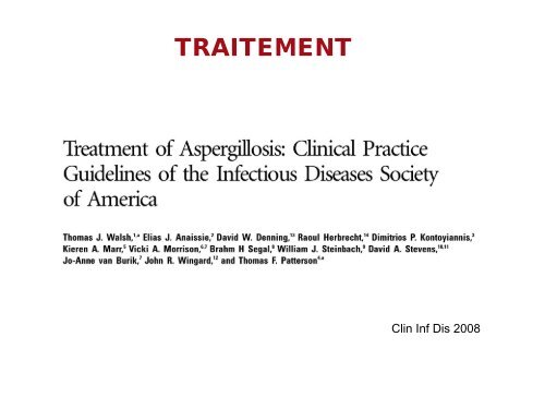 Aspergillose invasive : épidémiologie, diagnostic et traitement.