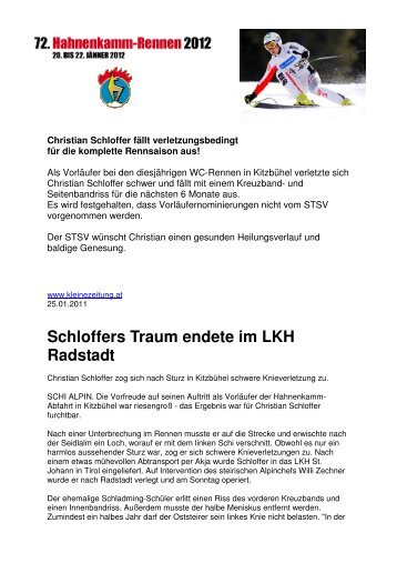 Schloffers Traum endete im LKH Radstadt