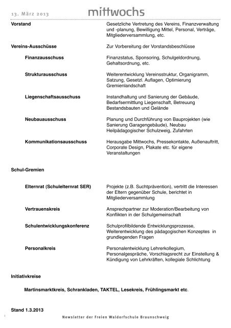 Zeitschrift der Freien Waldorfschule Braunschweig 13. MÃƒÂ¤rz 2013 ...