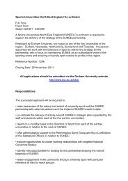 Sports Universities North East England Co-ordinator - University of ...