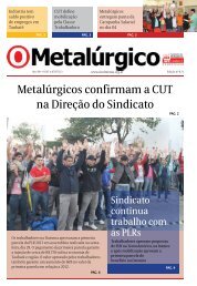 MetalÃºrgicos confirmam a CUT na DireÃ§Ã£o do Sindicato - CNM/CUT