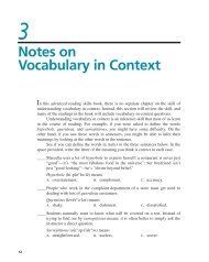 Notes on Vocabulary in Context - Townsend Press