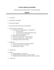 Tourism Advisory Committee Agenda - District of Peachland