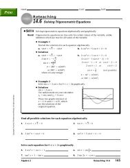 Reteaching 14.6 Solving Trigonometric Equations
