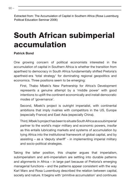 Patrick Bond, “South African subimperial accumulation” (2006)