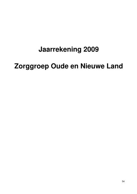 5.1 geconsolideerde jaarrekening - Zorggroep Oude en Nieuwe Land