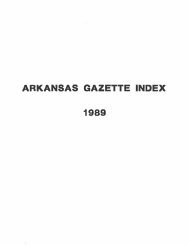 ARKANSAS GAZETTE INDEX 1989 - Library