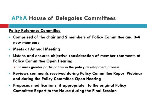 Delegate Orientation slides - American Pharmacists Association