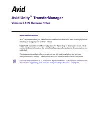 Avid Unity TransferManager Release Notes