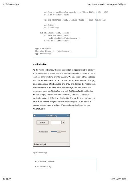 The wxPython tutorial