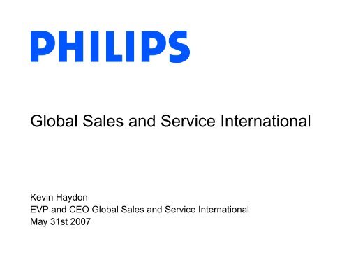 Global Sales and Service International - Philips