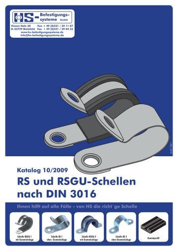 Schellen nach DIN 3016 RS und RSGU-Schellen nach DIN 3016