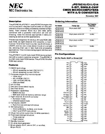 uPD78C10/11 Data Sheet