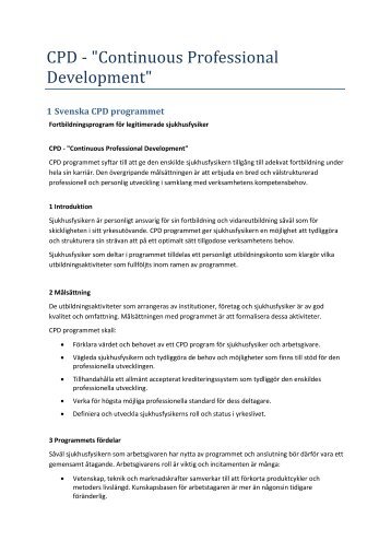 CPD - "Continuous Professional Development" - Svenska ...