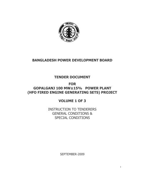 bangladesh power development board tender document for ... - BPDB