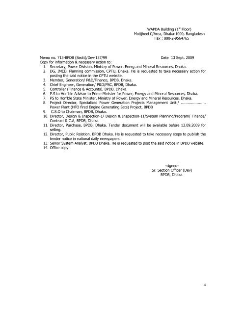 bangladesh power development board tender document for ... - BPDB