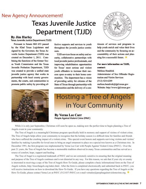 Victim's Informer Newsletter - Texas Department of Criminal Justice