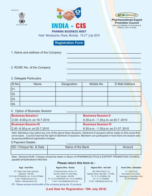 Download Brochure - pharmaceuticals export promotion council of ...