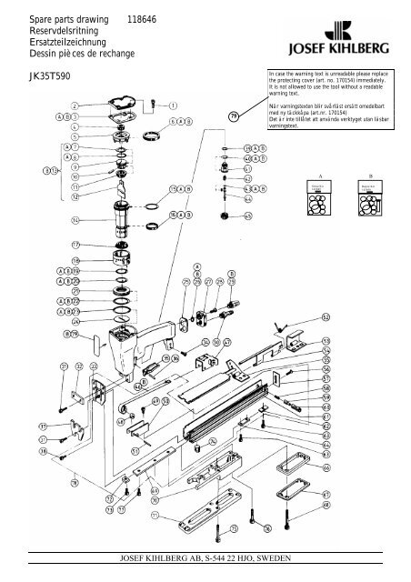 Spare parts drawing 118646 Reservdelsritning Ersatzteilzeichnung ...