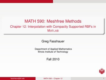MATH 590: Meshfree Methods - Chapter 12: Interpolation with ...