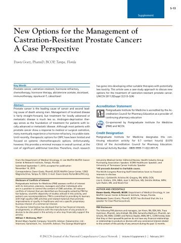 New Options for the Management of Castration-Resistant Prostate ...