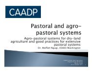 Agro-pastoral systems for dry-land agriculture and good ... - CAADP