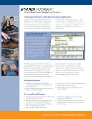 VOYAGERTM Fixed Assets and Inventory Control - Yardi