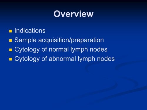 Lymph Node Cytology - American Society for Veterinary Clinical ...