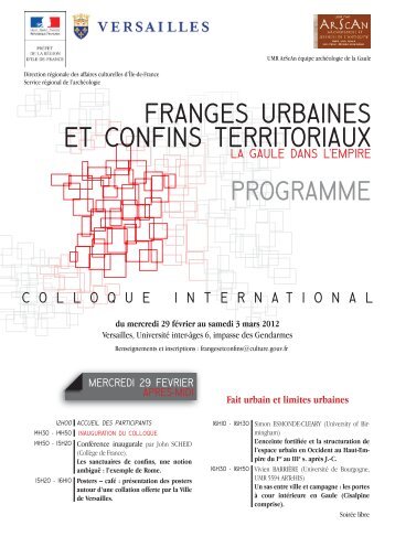 FRAngES uRbAInES Et C0nFInS tERRIt0RIAux - Calenda