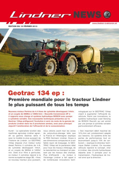 Geotrac 134 ep : - Lindner Traktoren