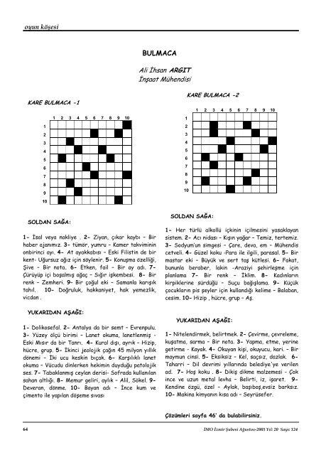 AÄustos 2005 - SayÄ±: 124 (2933 KB) - Ä°zmir - TMMOB Ä°nÅaat ...